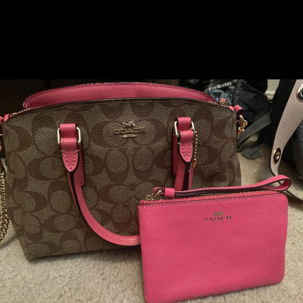 Coach Brown and Pink Crossbody